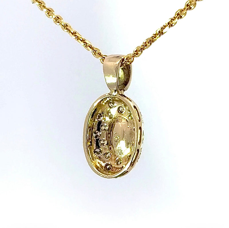 Eleganter Anhänger in 14 Karat Gelbgold mit Smaragd & Brillanten