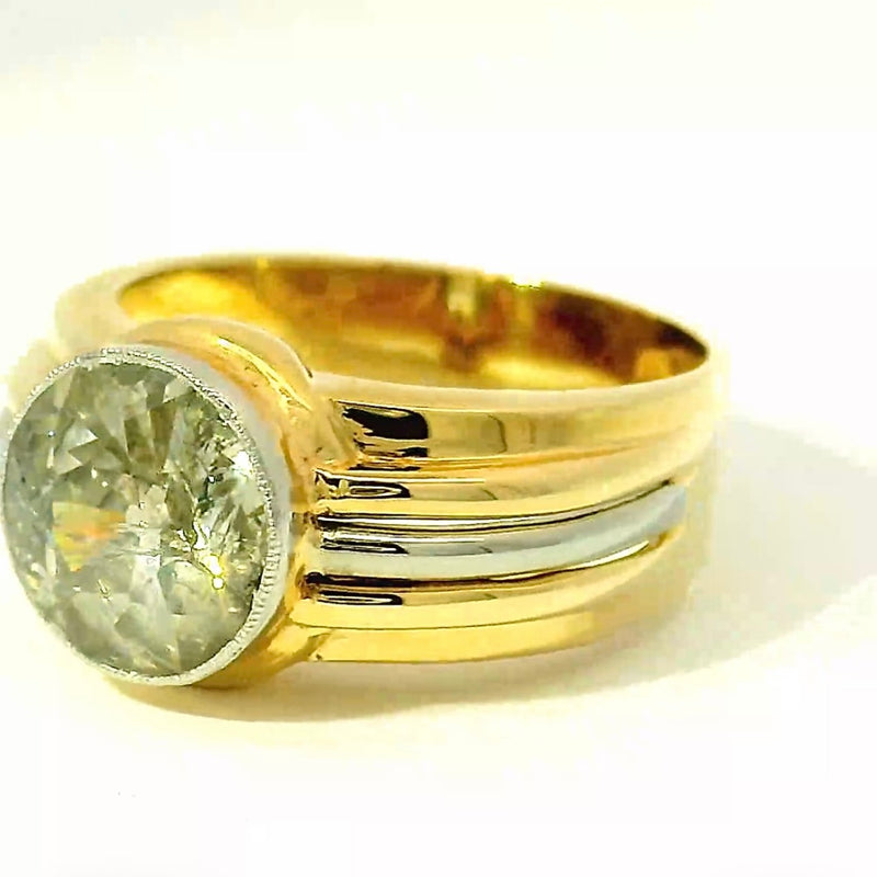 Beeindruckender Vintage-Ring in 14 Karat Gold mit riesigem Fancy-Diamanten