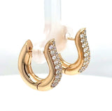 Große Tamara Comolli Signature Drop Hoops Pavé Creolen in 18 Karat Rosegold