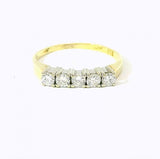 Halbmemory Ring in 14 Karat Gelb- & Weißgold mit Brillanten