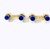 Manschettenknöpfe in 18 Karat Gelbgold – Edelsteineinsätze aus Onyx, Lapis Lazuli & Malachit