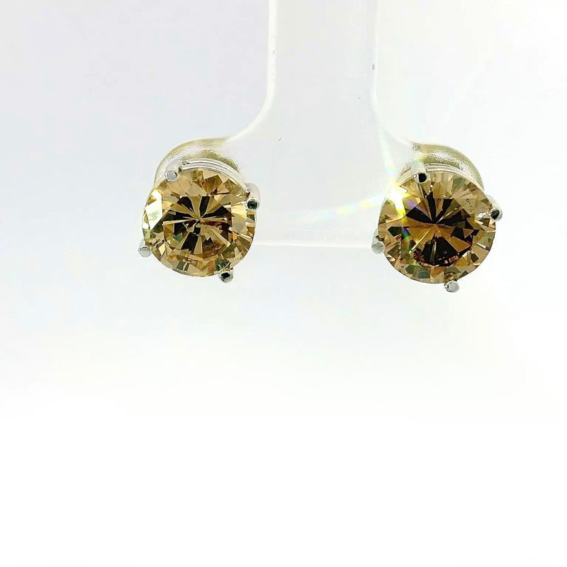 Riesige Brillantstecker in 18 Karat Weißgold mit fancy Brillanten