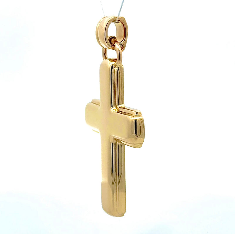Riesiger Kreuz Anhänger in 18 Karat strahlendem Gelbgold von C'est Laudier