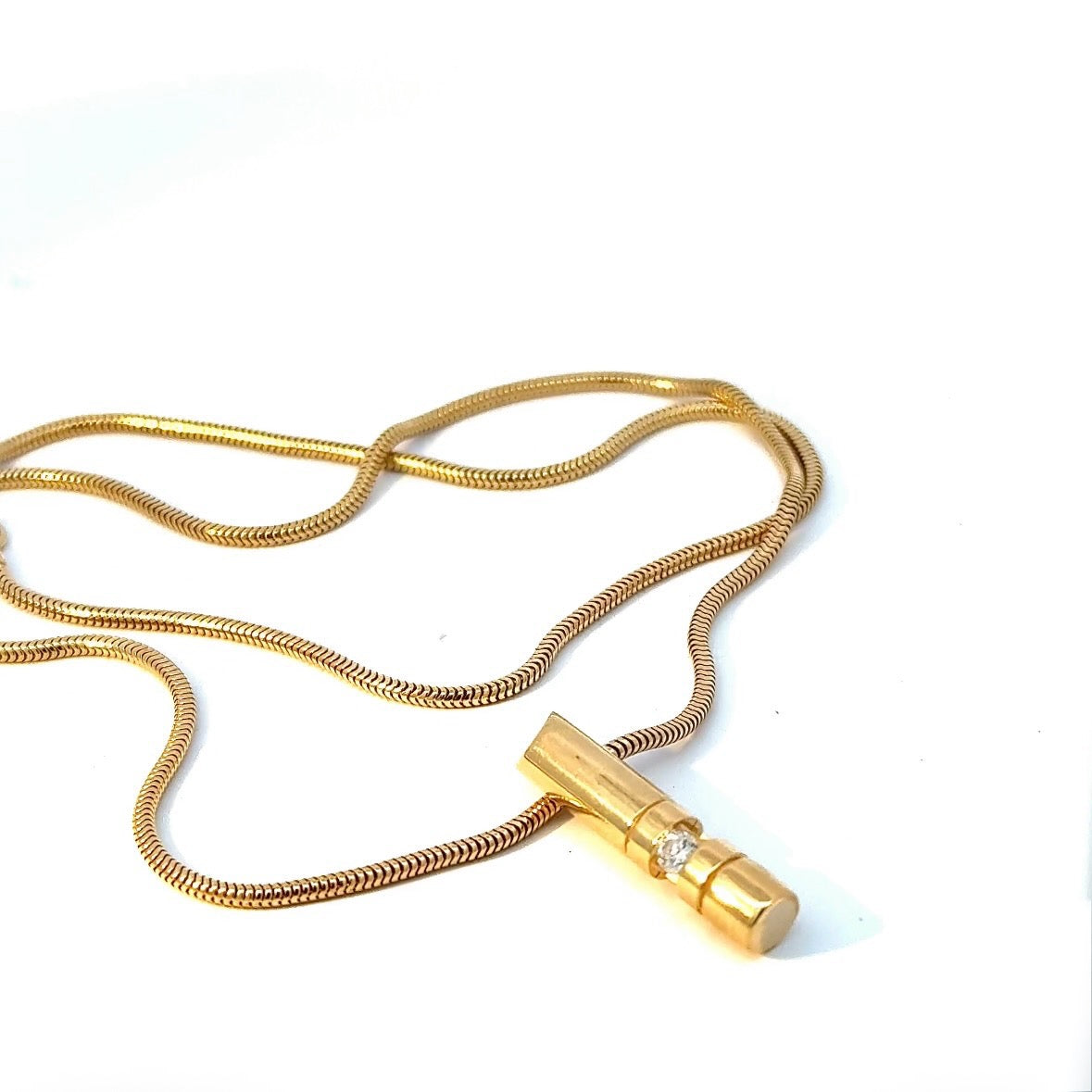Elegantes Collier in 14 Karat (585) Gelbgold mit Brillant