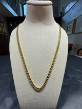 Abgerundete Panzerkette in 14 Karat Gelbgold mit Karabiner