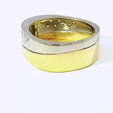 Handgefertigter Bicolor Ring in 18 Karat Gold mit feinen Brillanten