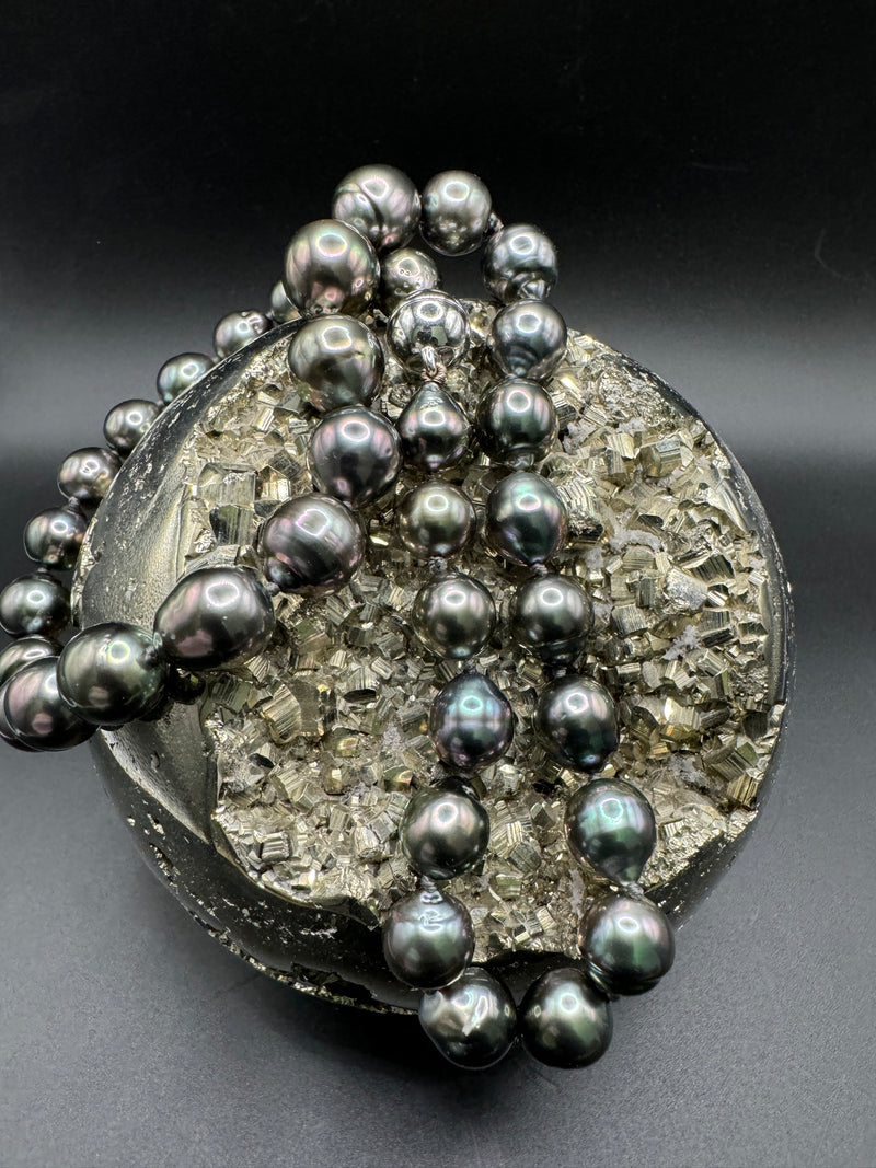 Elegante Tahiti-Perlen Kette mit Silber-Magnetschloss