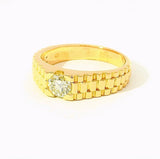 Massiver Ring in 18 Karat Gelbgold mit feinem Brillant 0,50 Karat