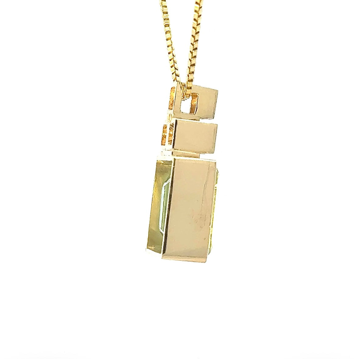 Handmade Pendant in 14 Karat Yellow Gold with Aquamarine & Brilliants