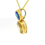 Edler Anhänger in 18 Karat Gelbgold mit hochfeinem Saphir & Fancy Brillant