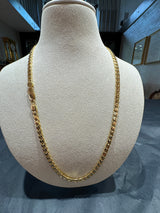 Massive & kantige Panzerkette in 18 Karat (750) Gelbgold mit Karabiner