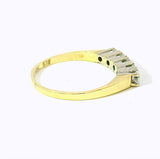 Halbmemory Ring in 14 Karat Gelb- & Weißgold mit Brillanten