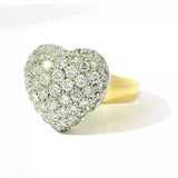Hochwertiger Herz-Ring in 18 Karat Gelb- & Weißgold mit Brillanten