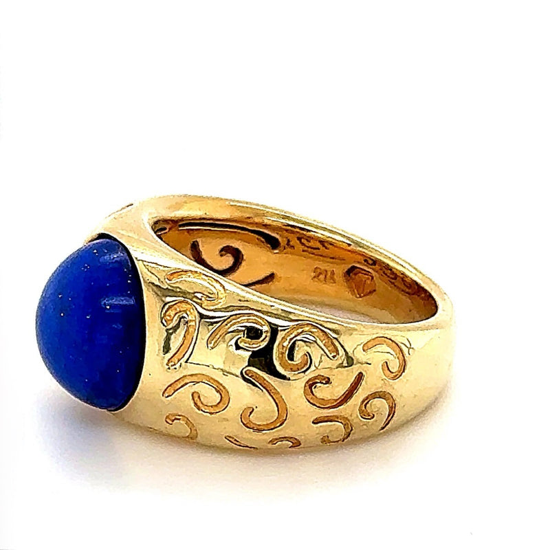 Original Cantelli Blue Moon Ring in 18 Karat Gelbgold mit feinem Lapis Lazuli