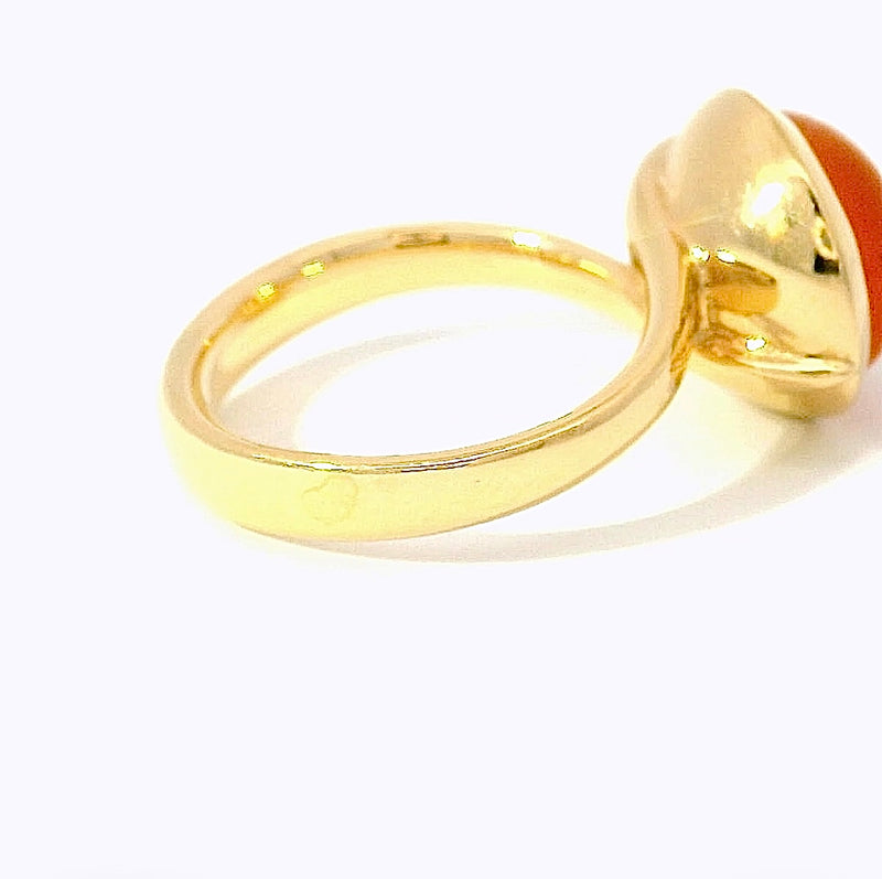 Moderner Tamara Comolli Ring „Bouton Large Carnelian“ in 18 Karat Gelbgold