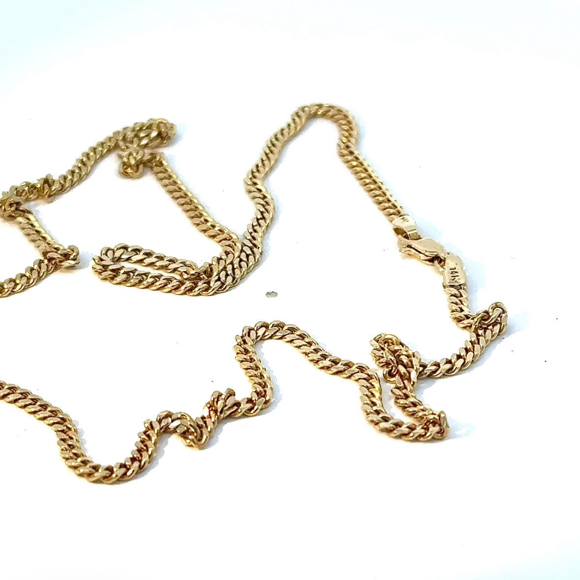 Elegante Panzerkette in 14 Karat Gelbgold mit Karabinerverschluss