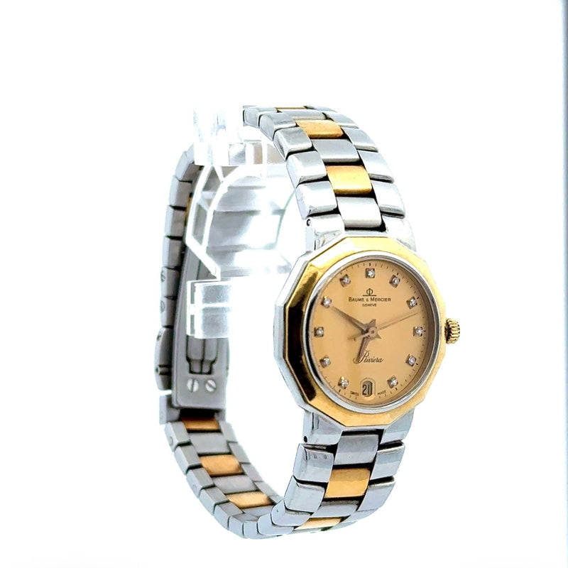 Baume & Mercier Riviera – elegante Bicolor-Damenuhr mit Diamantindexen
