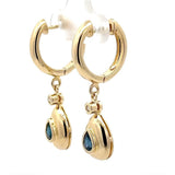 Elegante Ohrringe in 14 Karat Gelbgold mit Saphiren & Brillanten