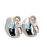 Hochwertige Ohrringe in 18 Karat Weißgold mit Blautopas