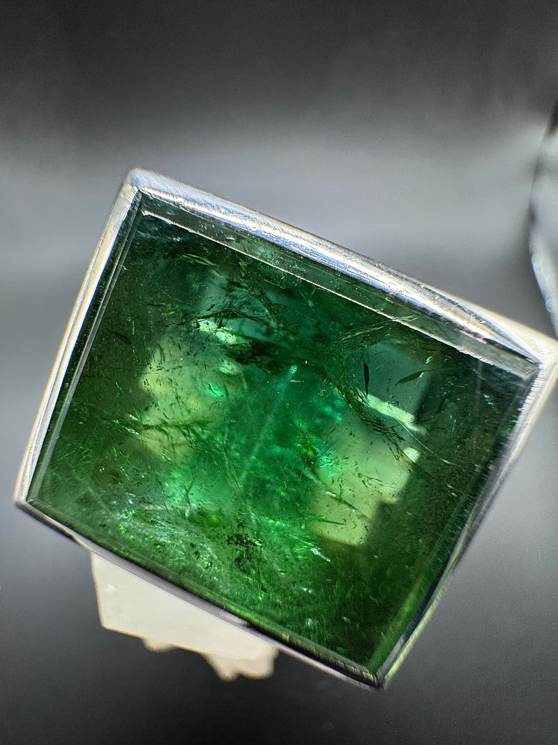 Einmaliger Ring in 18 Karat Weißgold mit beeindruckendem Turmalin