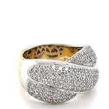 Massiver bicolor Ring in 18 Karat (750) Gold mit 156 Brillanten