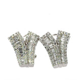 Aufregende Ohrringe in 18 Karat Weißgold mit Brillanten & Diamant-Baguettes