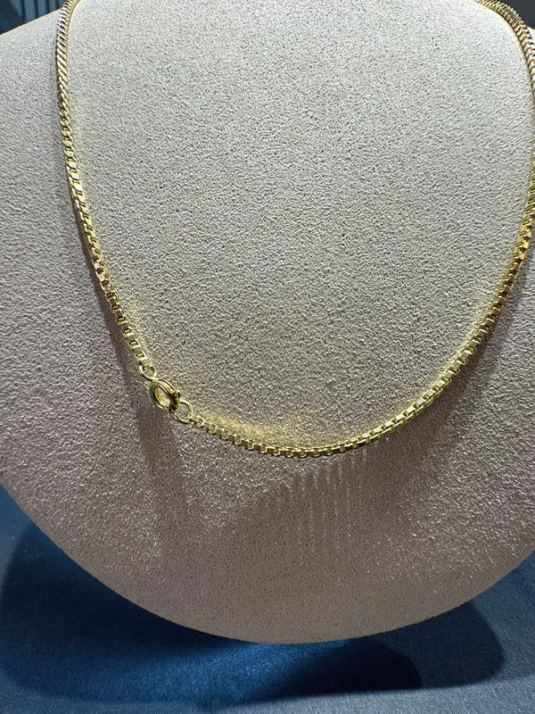 Lange Venezianerkette in 14 Karat Gelbgold mit Federring