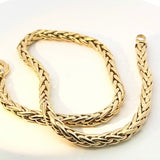 Dominante Zopfkette in 18 Karat (750) Gelbgold mit großen Federring