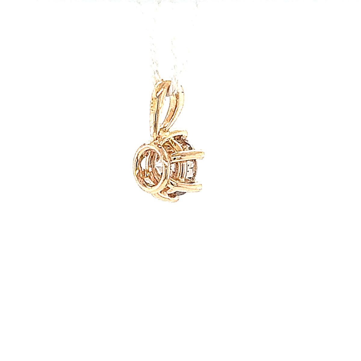 Modern Solitaire Pendant in 18K Rose Gold with Large Brilliant-cut Diamond
