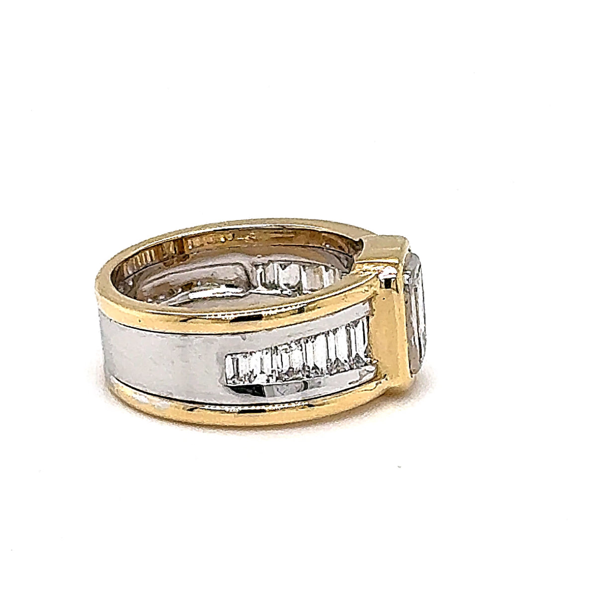 Handgefertigter Goldbaur Ring Bicolor in 18 Karat Gold mit Diamanten-Spitzenqualität