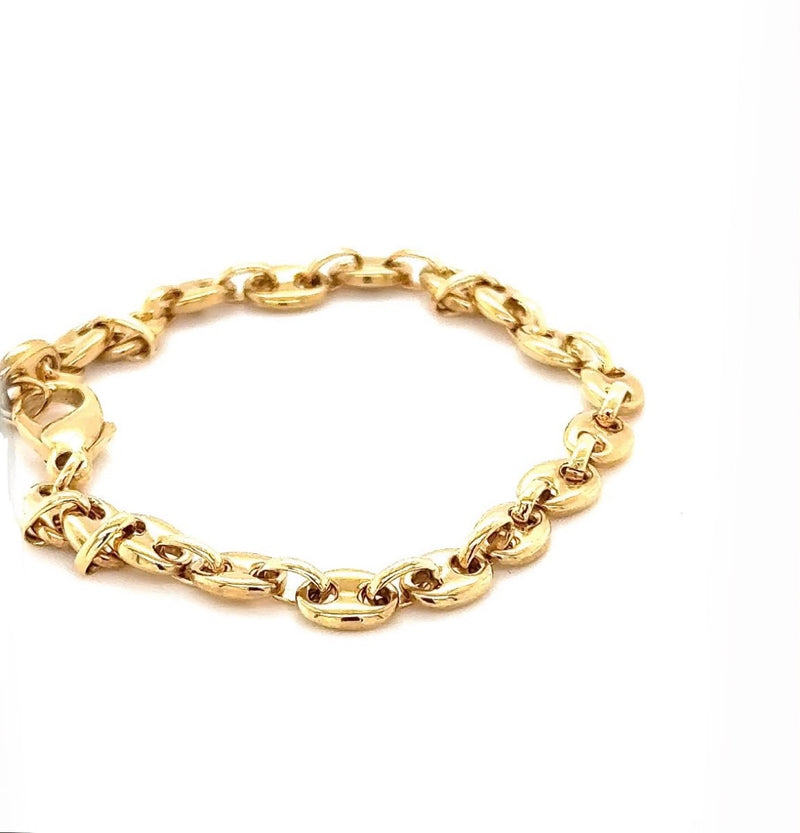 Elegante Schiffsanker Kette in 8 Karat Gelbgold mit großen Karabiner