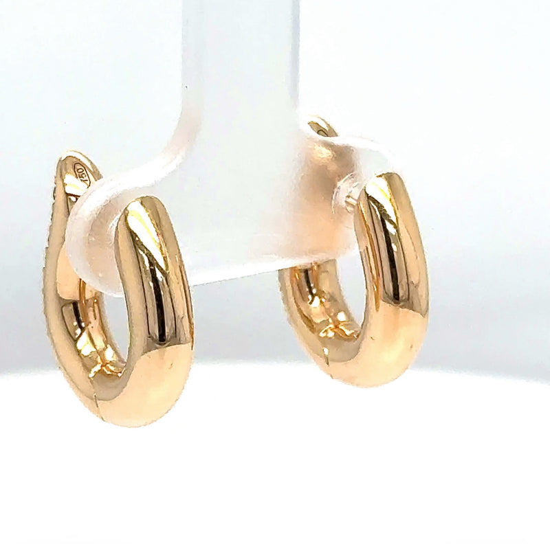 Große Tamara Comolli Signature Drop Hoops Pavé Creolen in 18 Karat Rosegold