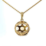 Eleganter Anhänger in 14 Karat Gelbgold mit Mondsteinen & Diamanten