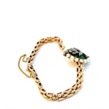 Vintage-Armband in 14 Karat (585) um 1900 mit Diamanten, Emaille & Perlen