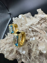 Elegante Ohrringe in 14 Karat Gelbgold mit leuchtenden Topasen