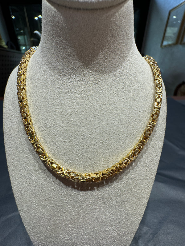 Hochwertige Königskette mit 90cm in 18 Karat strahlendem Gelbgold