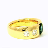 Hochwertiger Jaufmann Ring in 18 Karat Gelbgold mit Saphir & riesigen Diamanten