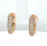 Große Tamara Comolli Signature Drop Hoops Pavé Creolen in 18 Karat Rosegold