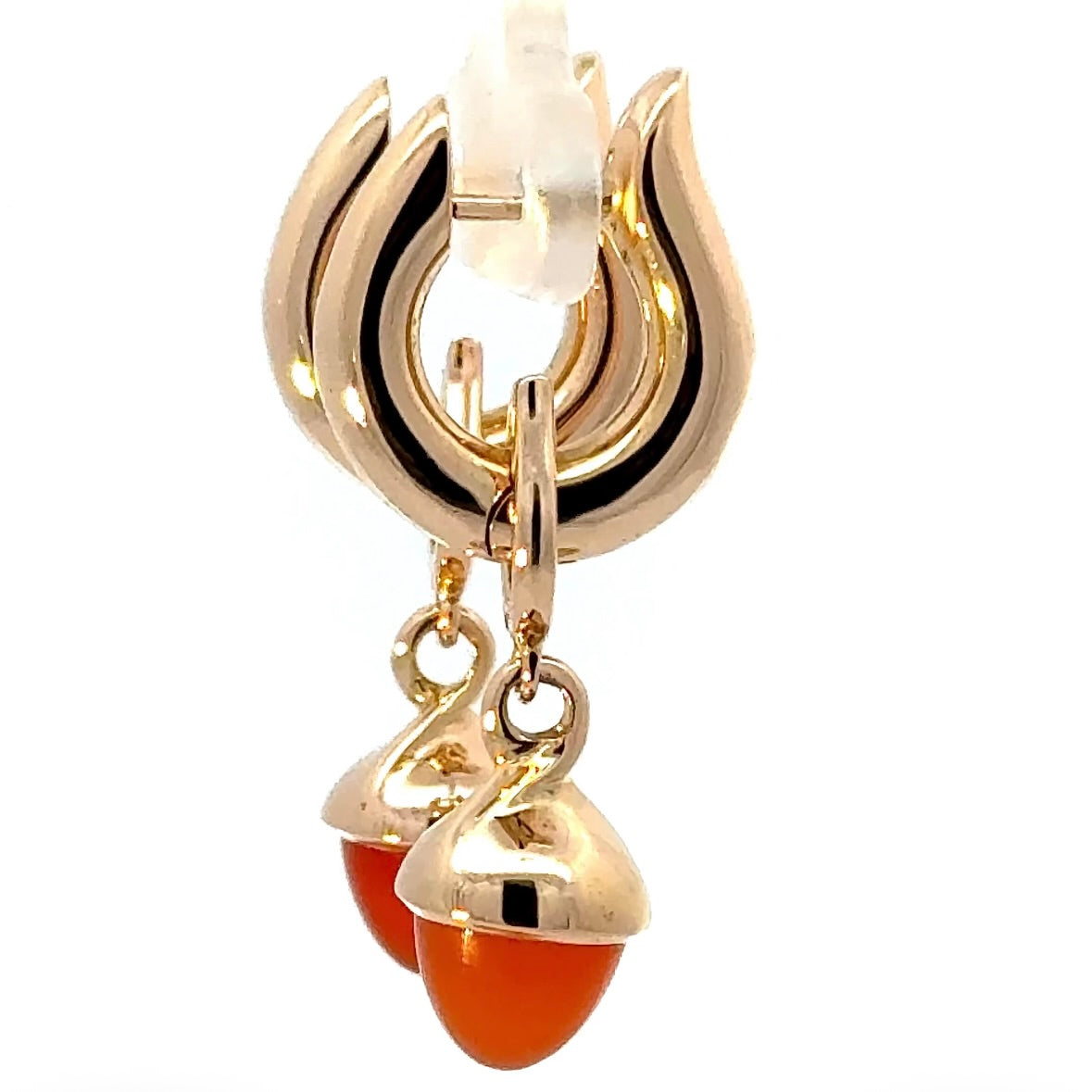 Tamara Comolli Signature Hoop Ohrringe in 18 Karat Roségold mit Karneol-Einhängern