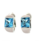 Hochwertige Ohrringe in 18 Karat Weißgold mit Blautopas