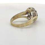 Eleganter Bicolor-Ring in 14 Karat Gold mit thailändischen Saphir & Brillanten