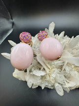Edle Ohrringe in 18 Karat Roségold mit rosa Saphiren und rosa Andenopal