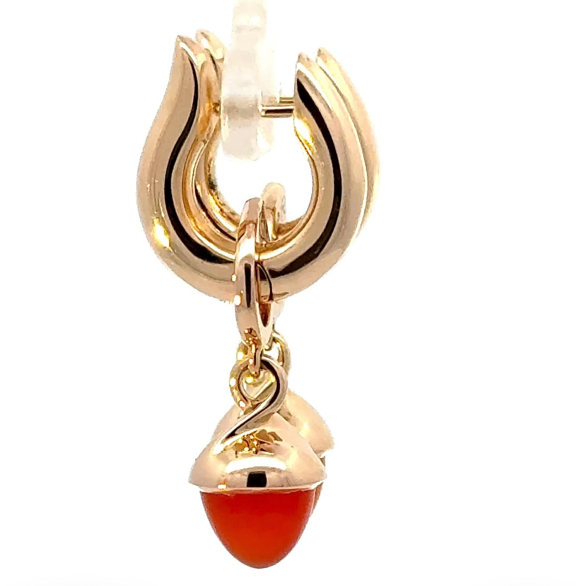 Tamara Comolli Signature Hoop Ohrringe in 18 Karat Roségold mit Karneol-Einhängern