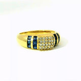 Edler Ring in 18 Karat Gelbgold mit feinen Brillanten & Saphiren