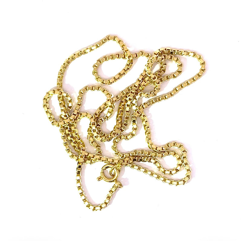 Lange Venezianerkette in 14 Karat Gelbgold mit Federring