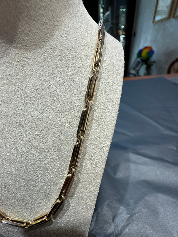 Besondere Fantasie-Halskette in 14 Karat Gelbgold mit Karabiner