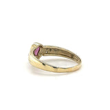 Eleganter Ring in 14 Karat Gelbgold mit Saphir-Tropfen und Diamanten