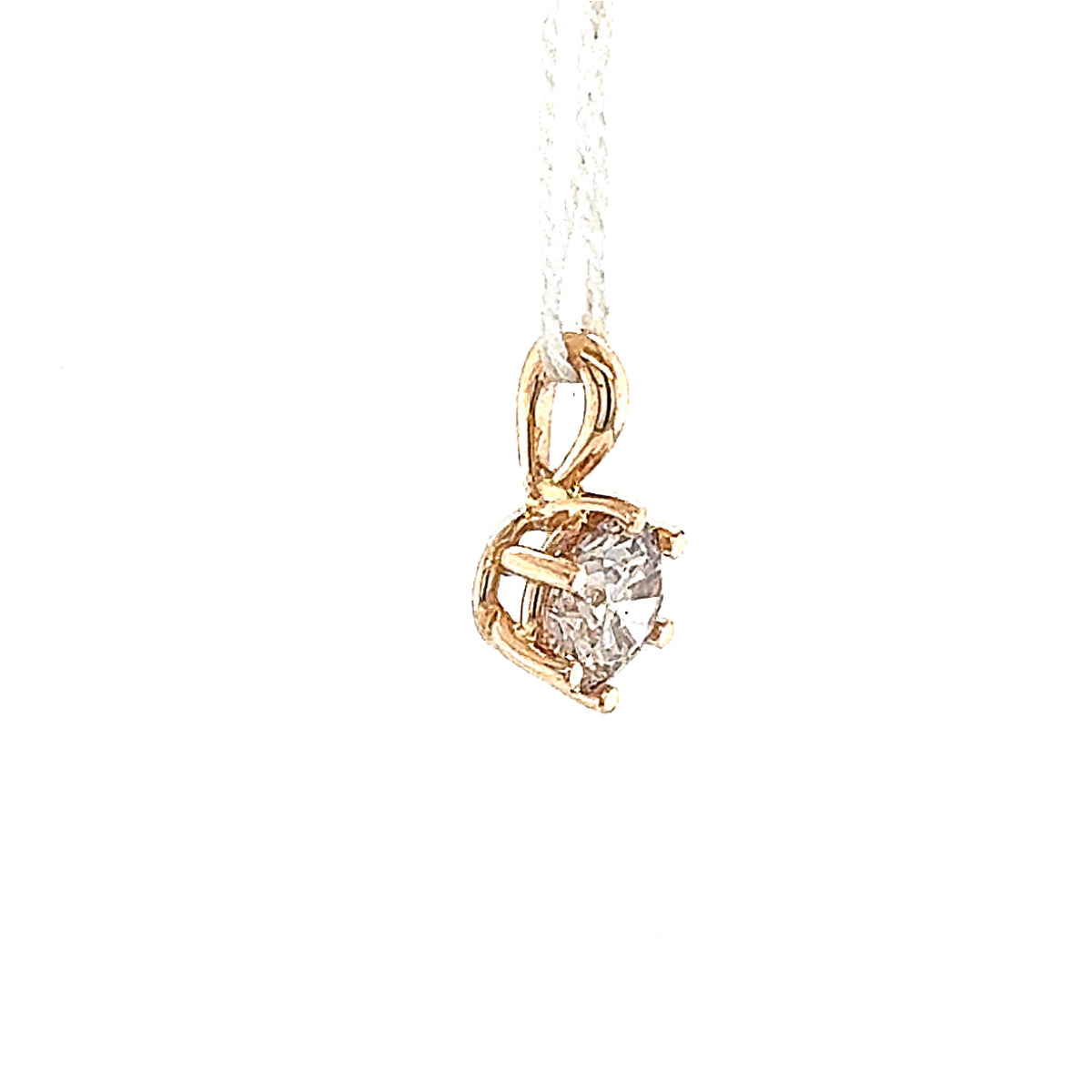 Modern Solitaire Pendant in 18K Rose Gold with Large Brilliant-cut Diamond