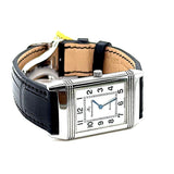 Zeitlose Jaeger LeCoultre Reverso Uhr in Edelstahl mit neuem Echt-Kroko Band