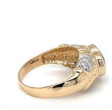 Stilvoller Ring in 14 Karat Gelbgold mit feinen Tansanit und Brillanten